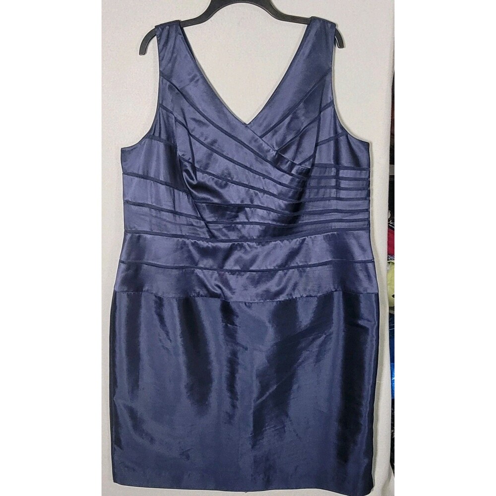 Adrianna Papell Dress Womens 22W Navy 2Pc Bolero Jacket Sheath Evening Formal - Picture 2 of 12